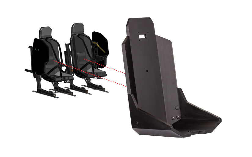 ARMORED PILOT SEAT WITH CERAMIC COMPOSITE BALLISTIC ARMOR